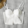 slight stretch mesh bow bra(with underwire,75b 80b 85c 90c available for a\b\c cup)_Black_White