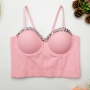 slight stretch chain boned bra vest(with underwire,75b 80b 85c 90c available for a\b\c cup)_Black_White_Red_Beige_Pink