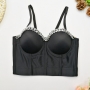 slight stretch chain boned bra vest(with underwire,75b 80b 85c 90c available for a\b\c cup)_Black