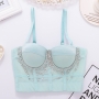 slight stretch mesh rhinestone tassel bra vest(with underwire,75b 80b 85c 90c available for a\b\c cup)_Black_White_Red_Beige_Aqua Green