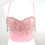 slight stretch tassel rhinestone bra vest(with underwire,75b 80b 85c 90c available for a\b\c cup)_Black_White_Red_Beige_Pink