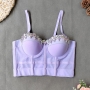 slight stretch mesh boned rhinestone bra vest(with underwire,75b 80b 85c 90c available for a\b\c cup)_Black_White_Red_Beige_Pink_Khaki _Aqua Green_Light Purple