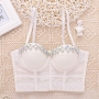 slight stretch mesh boned rhinestone bra vest(with underwire,75b 80b 85c 90c available for a\b\c cup)_Black_White