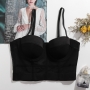 slight stretch mesh boned bra vest(with underwire,75b 80b 85c 90c available for a\b\c cup)_Black