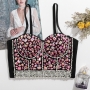 slight stretch rhinestone pearl bra vest(with underwire,75b 80b 85c 90c available for a\b\c cup)_Purple_Pink