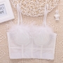 slight stretch mesh feather bra vest(with underwire,75b 80b 85c 90c available for a\b\c cup)_Black_White