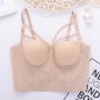 slight stretch simple cutout bra vest(with underwire,75b 80b 85c 90c available for a\b\c cup)_Black_White_Red_Beige