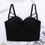 slight stretch simple cutout bra vest(with underwire,75b 80b 85c 90c available for a\b\c cup)_Black