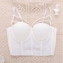 slight stretch simple cutout bra vest(with underwire,75b 80b 85c 90c available for a\b\c cup)_Black_White