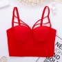 slight stretch simple cutout bra vest(with underwire,75b 80b 85c 90c available for a\b\c cup)_Black_White_Red