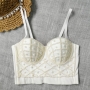 slight stretch pearl bra vest(with underwire,75b 80b 85c 90c available for a\b\c cup)_Black_White