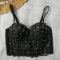 slight stretch lace rhinestone cutout bra vest(with underwire,75b 80b 85c 90c available for a\b\c cup)_Black