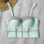 slight stretch rhinestone bra vest(with underwire,75b 80b 85c 90c available for a\b\c cup)_Black_White_Red_Beige_Aqua Green