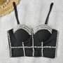 slight stretch rhinestone bra vest(with underwire,75b 80b 85c 90c available for a\b\c cup)_Black