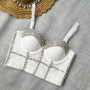 slight stretch rhinestone bra vest(with underwire,75b 80b 85c 90c available for a\b\c cup)_Black_White