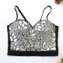 slight stretch rhinestone glass shards bra vest(with underwire,75b 80b 85c 90c available for a\b\c cup)_Black_Gold_Silver