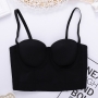slight stretch simple boned bra vest(with underwire,75b 80b 85c 90c available for a\b\c cup)_Black
