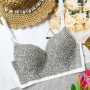 slight stretch rhinestone boned bra vest(with underwire,75b 80b 85c 90c available for a\b\c cup)_Black_White