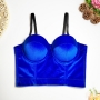 slight stretch velvet boned bra vest(with underwire,75b 80b 85c 90c available for a\b\c cup)_Black_Purple_Rose Red_Blue