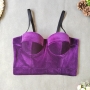 slight stretch velvet boned bra vest(with underwire,75b 80b 85c 90c available for a\b\c cup)_Black_Purple