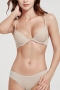 slight stretch front buckle thin cup simple bra set(no underwire)_Black_White_Beige