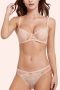 slight stretch hollow rabbit ears lace mesh bra set(with underwire)_Black_White_Red_Pink