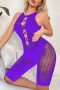 high stretch solid color 7-colors mesh hollow see-through sexy teddy collection_Black_White_Purple