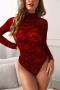 plus size slight stretch mesh see-through sexy teddy collection new add colors_Black_White_Red
