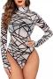 plus size slight stretch mesh see-through sexy teddy collection new add colors_Black_White