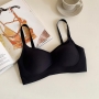 keep warm comfortable no steel ring seamless bra_Black