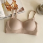 keep warm comfortable no steel ring seamless bra_Black_Beige