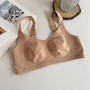 m-3xl comfortable no steel ring seamless bra_Black_Khaki