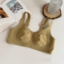 m-3xl comfortable no steel ring seamless bra_Black_Khaki _Reddish Brown_Forest Green
