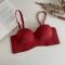 comfortable non-slip no steel ring bra_Black_Red