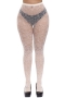 stretch mesh jacquard tights(no panties)_Black_White