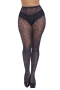 stretch mesh jacquard tights(no panties)_Black_White_Rose Red_Dark Blue