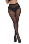 stretch mesh jacquard tights(no panties)_Black