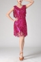 plus-size slight stretch sequins tassel costume_Black_Purple_Red_Blue_Magenta