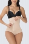 plus-size stretch mesh high waist breasted tummy control shapewear_Black_Beige