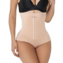 plus-size stretch mesh high waist breasted tummy control shapewear_Black_Beige_Khaki