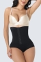 plus-size stretch mesh high waist breasted tummy control shapewear_Black