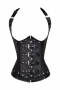 s-6xl plus-size non-stretch rivet corsets(no underwear)_Black
