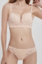 sexy slight stretch mesh lace bra set(with underwire)_Black_Light Pink