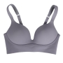 sexy plus-size slight stretch best sellers traceless bra (without underwire)_Black_Gray