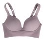 sexy plus-size slight stretch best sellers traceless bra (without underwire)_Black_Gray_Purple