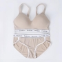 sexy slight stretch plus size letter sports bra set(without underwire)_Black_Pink_Light Pink_Purple_Beige