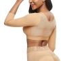 s-5xl plus-size slight stretch breasted breathable shapewear_Black_Beige