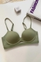 sexy slight stretch smooth surface without trace bra(without underwire)_Forest Green