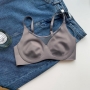 sexy slight stretch mesh rabbit ears pad thin bra_Black_White_Beige_Brown