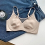 sexy slight stretch mesh rabbit ears pad thin bra_Black_White_Beige